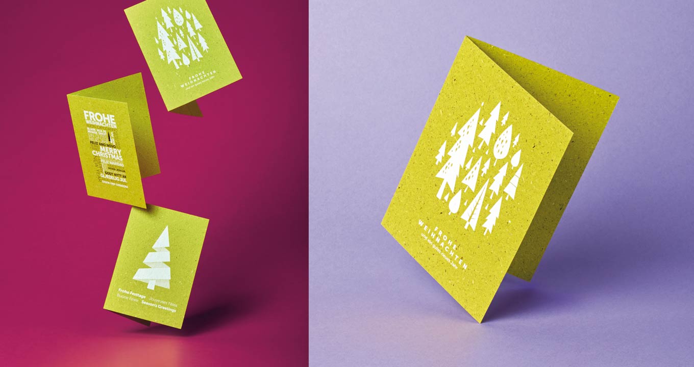 Graspapier Weihnachtskarten für Firmen